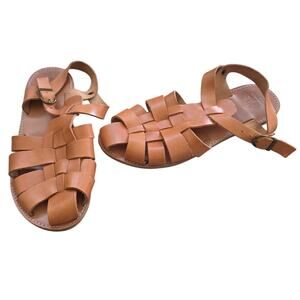 Gardenheir Men's Fisherman Brown Leather Sandals sz 44  US 10-10.5 $188